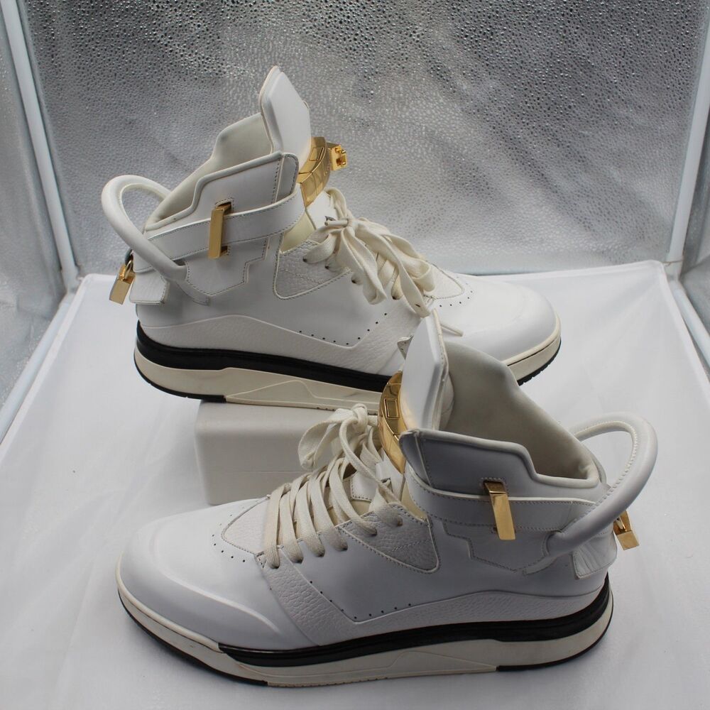 VNDS Buscemi B-Court High Top White Leather Luxury Sneakers Size 11 US / 44 EU